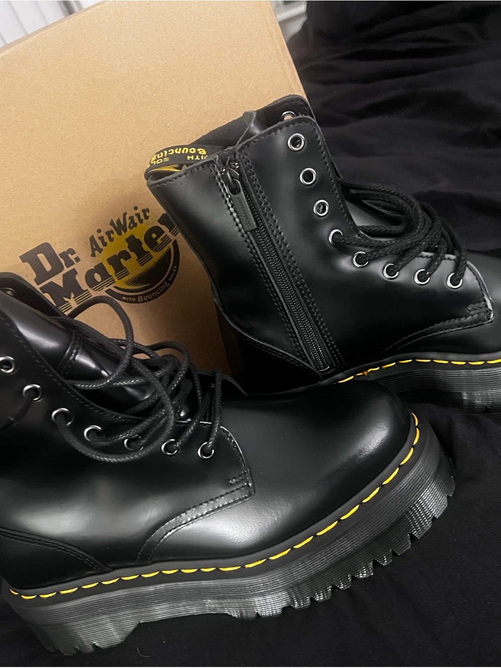 Dr. Martens Black Leather Platform Boots Jadon black